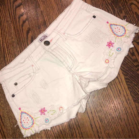 Short Mudd Brodé Pour Fille - Taille 14.5 - Denim Moyen - NEUF Avec étiquettes